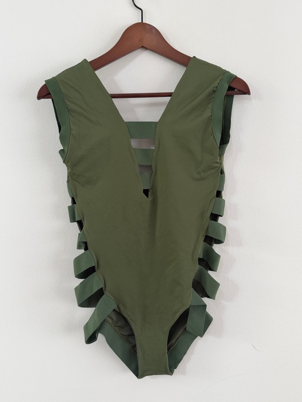 Agua Bendita Olive Verdegal Swimwear with Gold Logo Plate